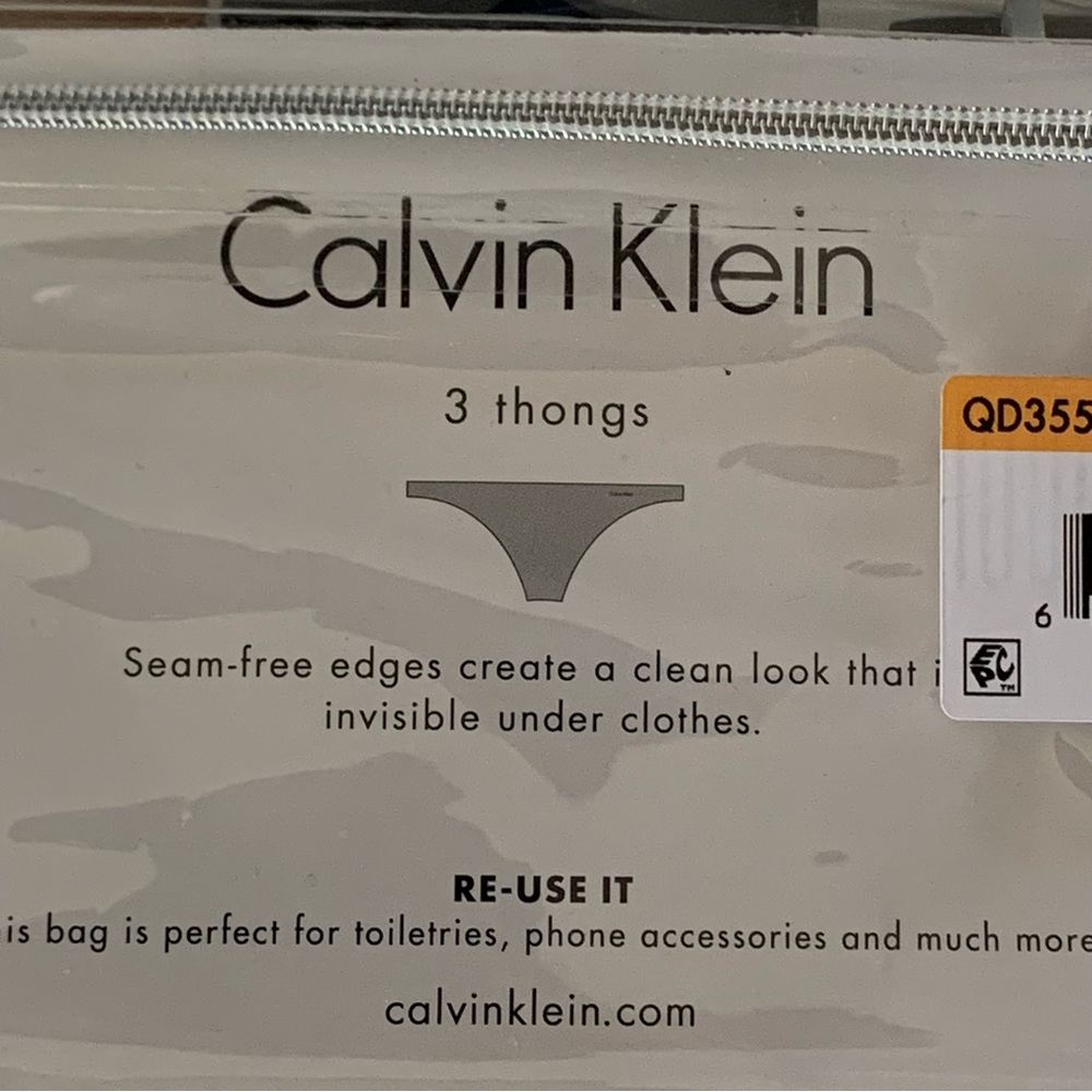 Calvin Klein Women’s Size S Invisible Thong 3-Pack - Picture 4 of 4